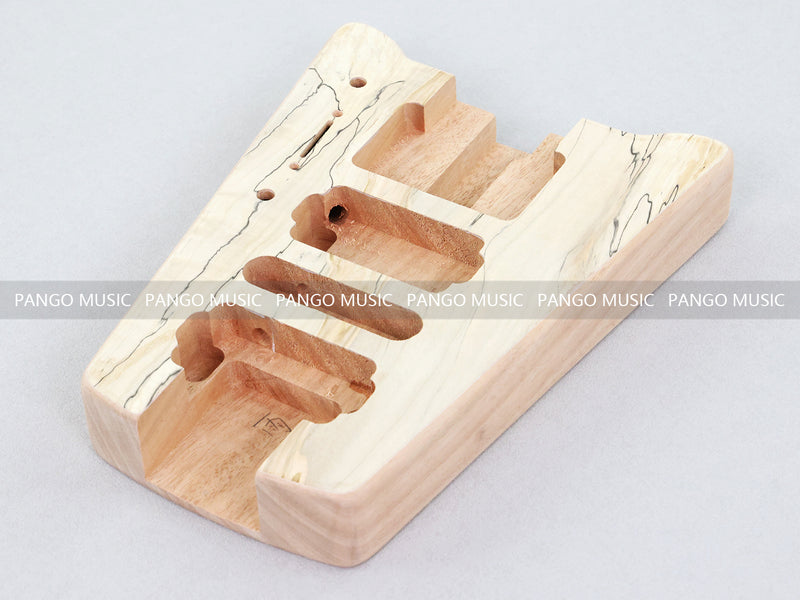 Pango Music Headless Electric Guitar Kit with Double Locking Tremolo & Spalted Maple Top (PWY-337)