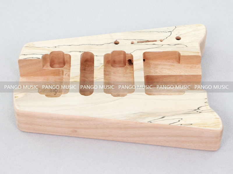 Pango Music Headless Electric Guitar Kit with Double Locking Tremolo & Spalted Maple Top (PWY-337)