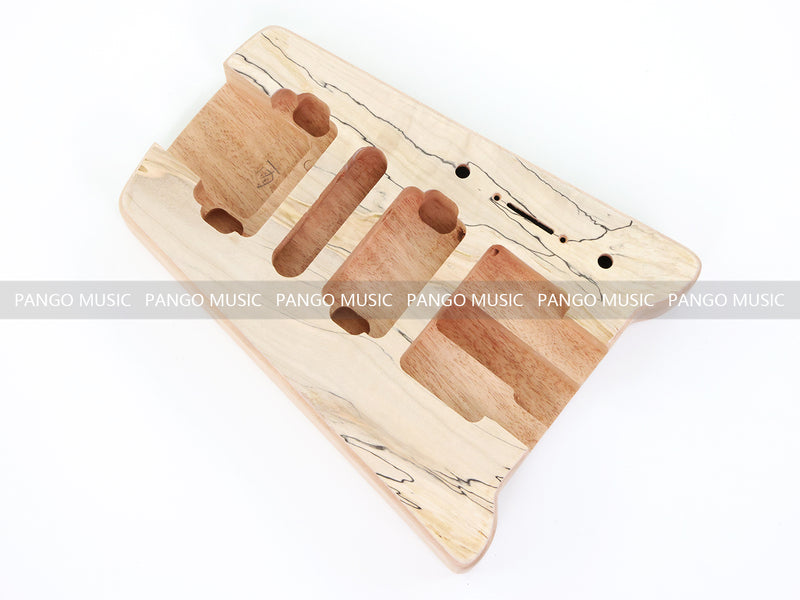 Pango Music Headless Electric Guitar Kit with Double Locking Tremolo & Spalted Maple Top (PWY-337)