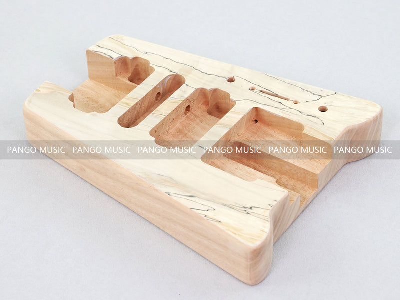 Pango Music Headless Electric Guitar Kit with Double Locking Tremolo & Spalted Maple Top (PWY-337)