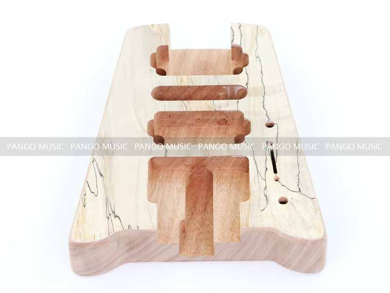 Pango Music Headless Electric Guitar Kit with Double Locking Tremolo & Spalted Maple Top (PWY-337)