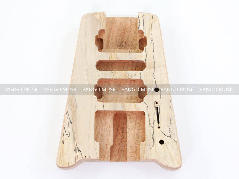 Pango Music Headless Electric Guitar Kit with Double Locking Tremolo & Spalted Maple Top (PWY-337)