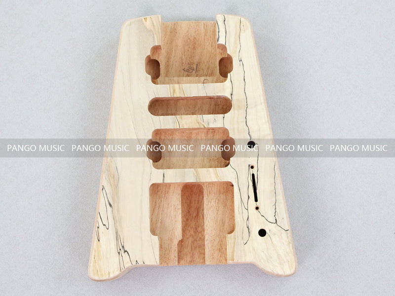 Pango Music Headless Electric Guitar Kit with Double Locking Tremolo & Spalted Maple Top (PWY-337)