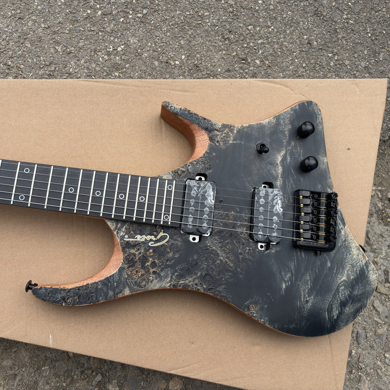 Pango Music Headless Electric Guitar with Burl Maple Top & 5-piece Neck (YMZ-103X)