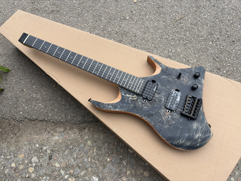 Pango Music Headless Electric Guitar with Burl Maple Top & 5-piece Neck (YMZ-103X)