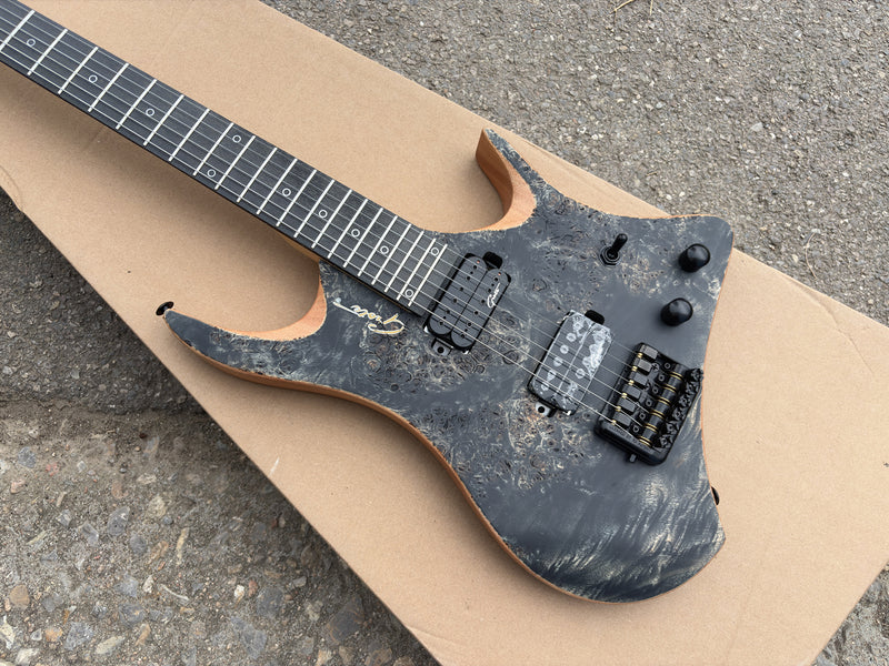 Pango Music Headless Electric Guitar with Burl Maple Top & 5-piece Neck (YMZ-103X)