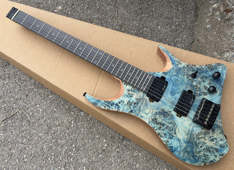 Pango Music Headless Electric Guitar with Burl Maple Top & 5-piece Neck (YMZ-260)