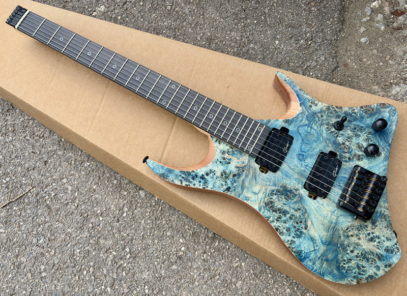 Pango Music Headless Electric Guitar with Burl Maple Top & 5-piece Neck (YMZ-260)