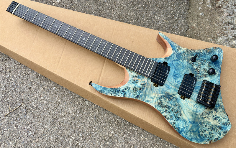 Pango Music Headless Electric Guitar with Burl Maple Top & 5-piece Neck (YMZ-260)