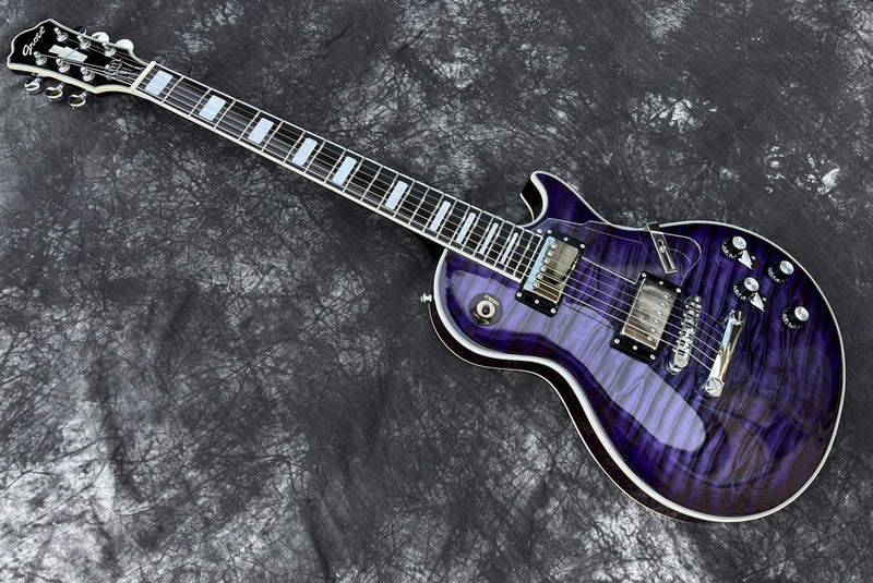 Pango Music LP Custom Style Electric Guitar with Gloss Transparent Purple Burst Finish (YMZ-264)