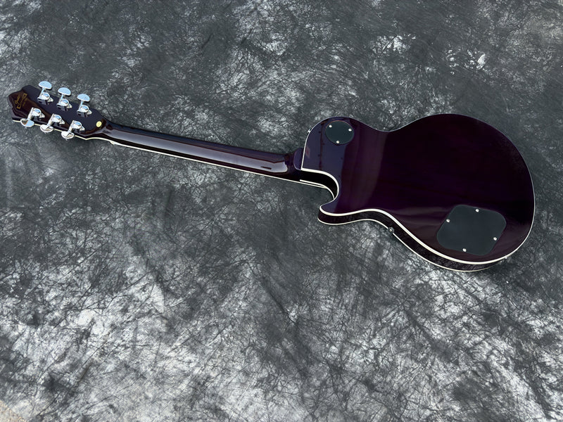 Pango Music LP Custom Style Electric Guitar with Gloss Transparent Purple Burst Finish (YMZ-264)