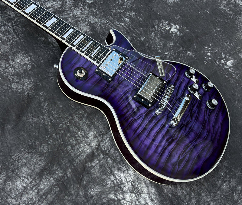 Pango Music LP Custom Style Electric Guitar with Gloss Transparent Purple Burst Finish (YMZ-264)