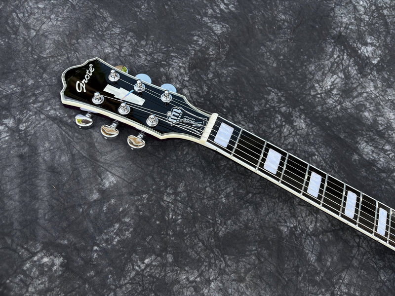 Pango Music LP Custom Style Electric Guitar with Gloss Transparent Purple Burst Finish (YMZ-264)