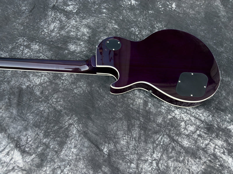 Pango Music LP Custom Style Electric Guitar with Gloss Transparent Purple Burst Finish (YMZ-283)