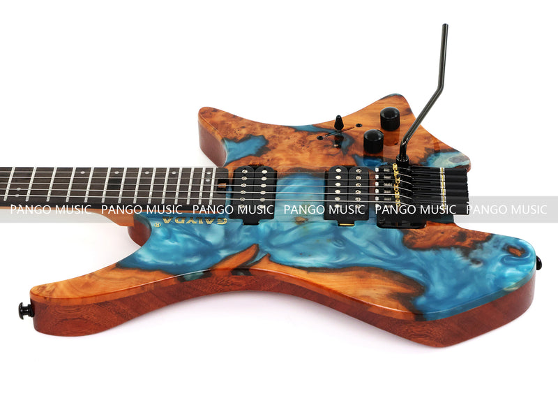 Pango Music New Headless ResinBurl Body Electric Guitar (PTH-087S-06)