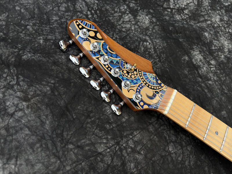 Pango Music Peacock Pattern ST-Style Electric Guitar with Roasted Maple Neck & 2-Point Tremolo (YMZ-239)