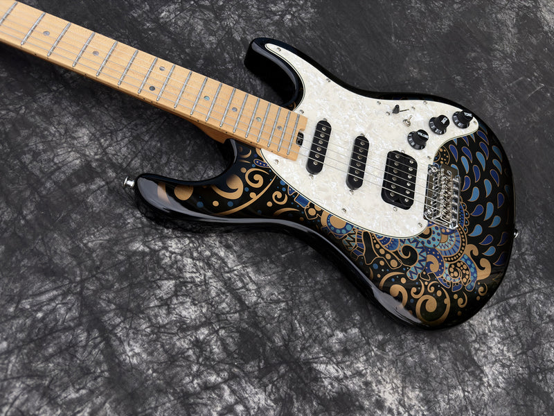 Pango Music Peacock Pattern ST-Style Electric Guitar with Roasted Maple Neck & 2-Point Tremolo (YMZ-239)