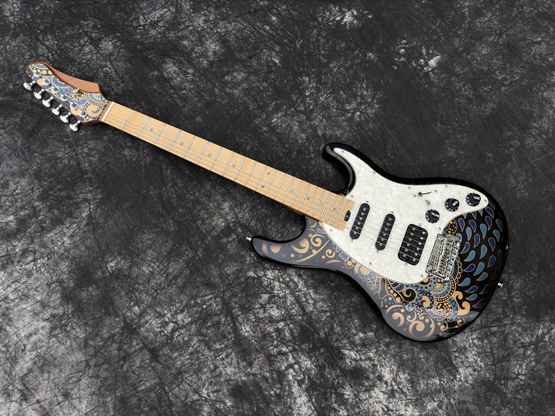 Pango Music Peacock Pattern ST-Style Electric Guitar with Roasted Maple Neck & 2-Point Tremolo (YMZ-239)