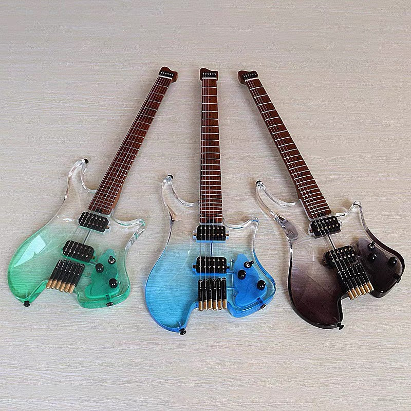 Pango Music Transparent Fade Solid Acrylic Body Headless Electric Guitar (PHG-179)