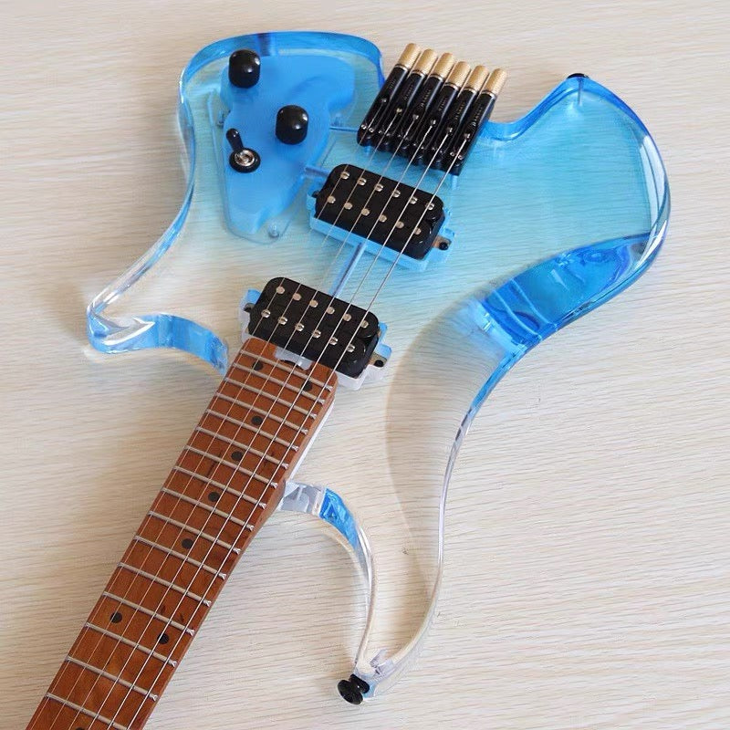 Pango Music Transparent Fade Solid Acrylic Body Headless Electric Guitar (PHG-179)
