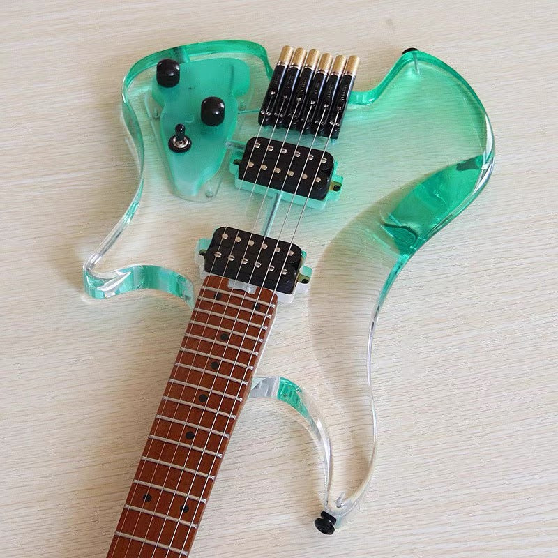 Pango Music Transparent Fade Solid Acrylic Body Headless Electric Guitar (PHG-179)