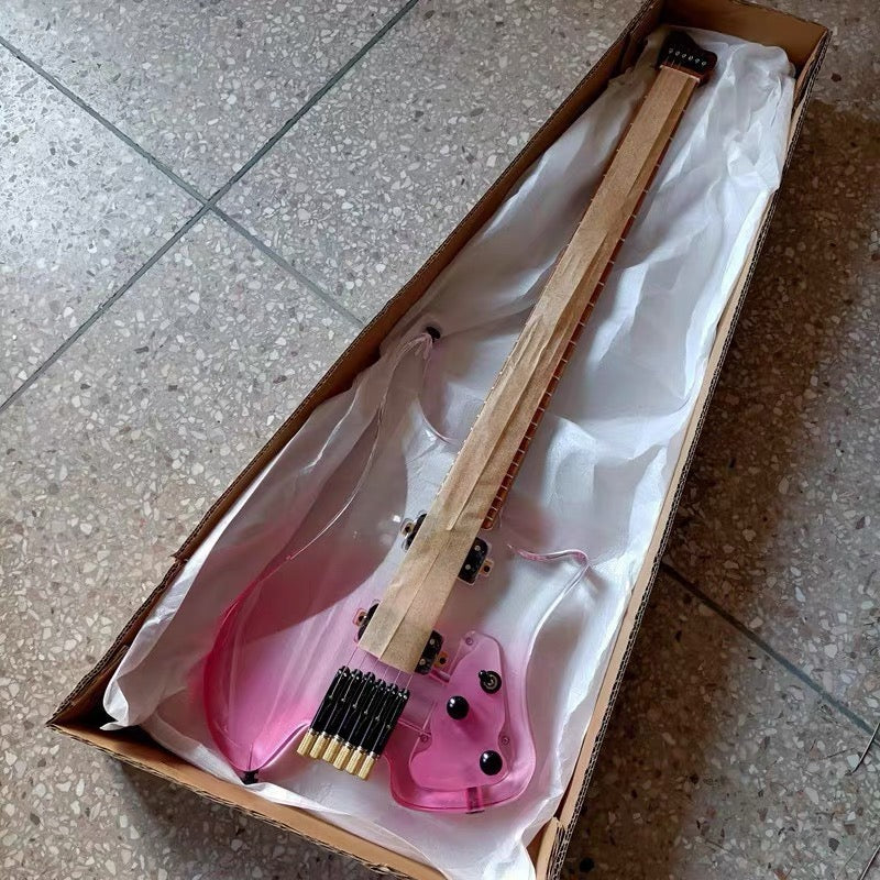 Pango Music Transparent Fade Solid Acrylic Body Headless Electric Guitar (PHG-179)
