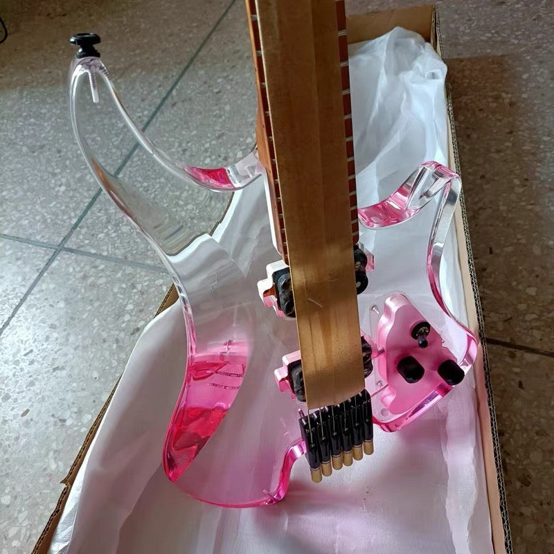 Pango Music Transparent Fade Solid Acrylic Body Headless Electric Guitar (PHG-179)