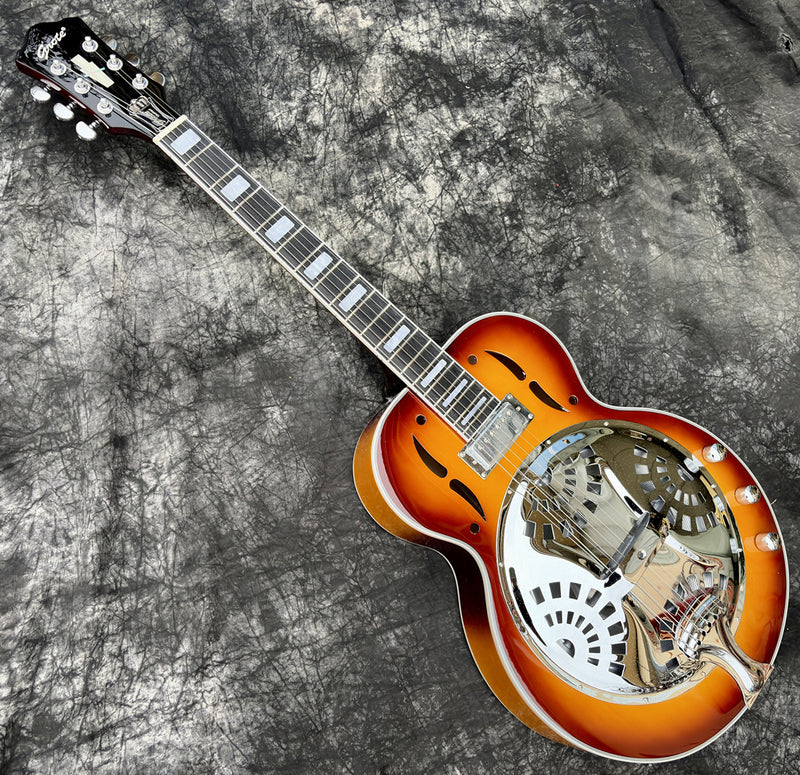 Pango Music Vintage Sunburst Resonator Electric Guitar (YMZ-015)