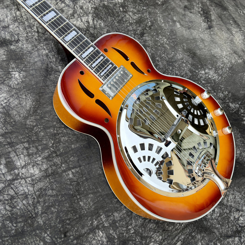 Pango Music Vintage Sunburst Resonator Electric Guitar (YMZ-015)