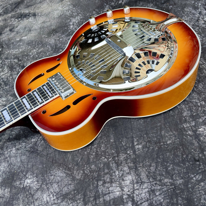 Pango Music Vintage Sunburst Resonator Electric Guitar (YMZ-015)
