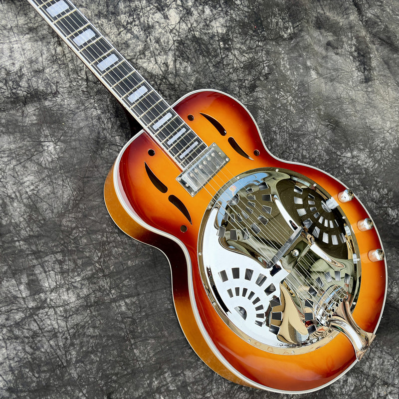 Pango Music Vintage Sunburst Resonator Electric Guitar (YMZ-015)
