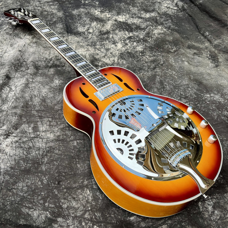Pango Music Vintage Sunburst Resonator Electric Guitar (YMZ-015)
