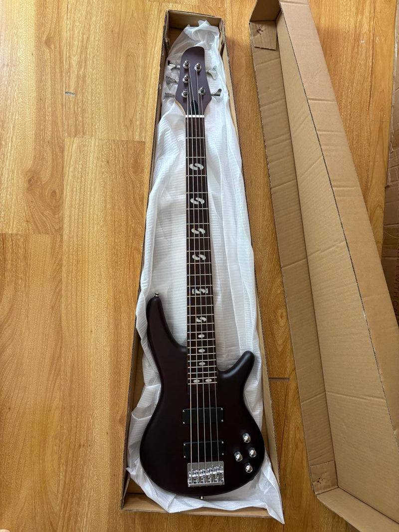 Pango Music 5 String Alder Body Electric Bass Guitar with Satin Black Finish (LEB-453)