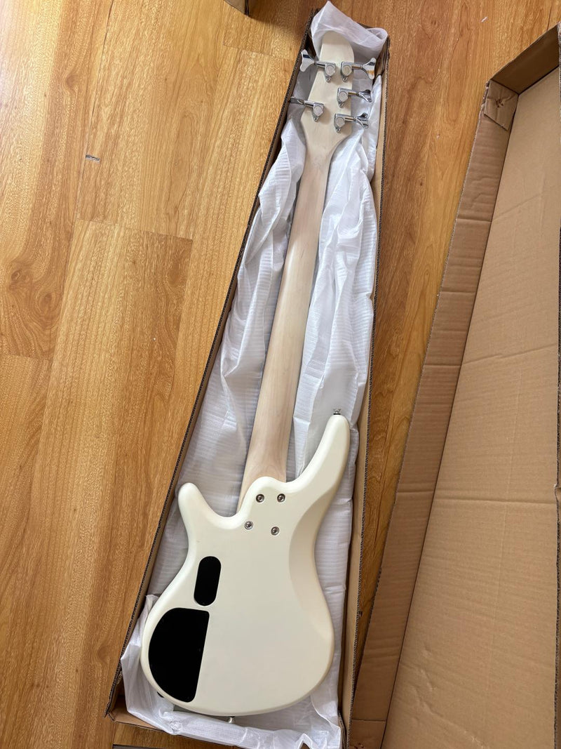Pango Music 5 String Alder Body Electric Bass Guitar with Satin Ivory Finish (LEB-451)