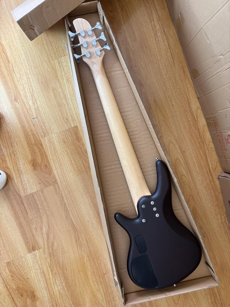 Pango Music 6 String Alder Body Electric Bass Guitar with Satin Black Finish (LEB-480)