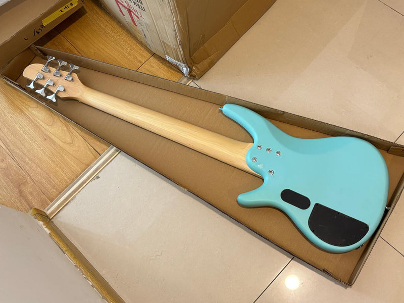 Pango Music 6 String Alder Body Electric Bass Guitar with Satin Mint Green Finish (LEB-481)