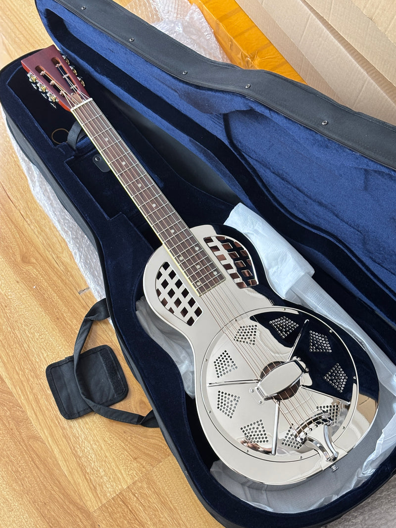 Pango Music Metal Body Single Cone Resonator Electric Guitar (YMZ-278, Limited Edition)