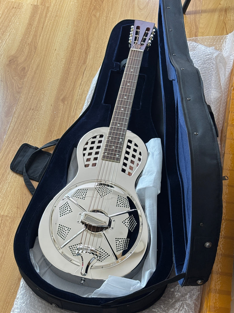 Pango Music Metal Body Single Cone Resonator Electric Guitar (YMZ-278, Limited Edition)
