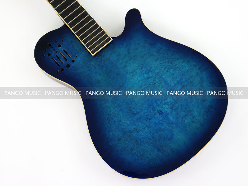 Pre-Finished Gloss Blue Burst Silent Travel Guitar - Frets & Neck Plate Installed, No Additional Parts or Electronics(PJY-004)