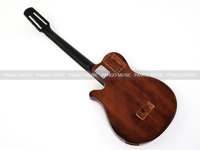 Pre-Finished Gloss Blue Burst Silent Travel Guitar - Frets & Neck Plate Installed, No Additional Parts or Electronics(PJY-004)