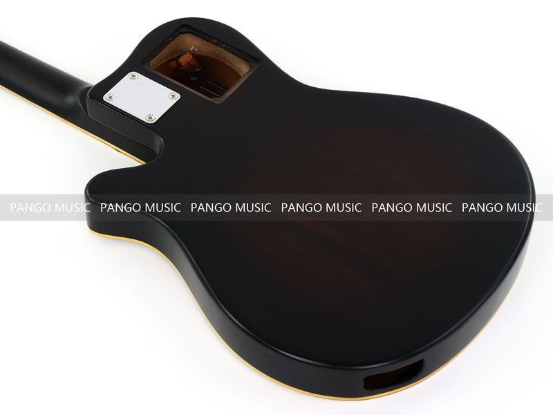 Pre-Finished Matte Sunburst Silent Travel Guitar - Frets & Neck Plate Installed, No Additional Parts or Electronics(PJY-003)