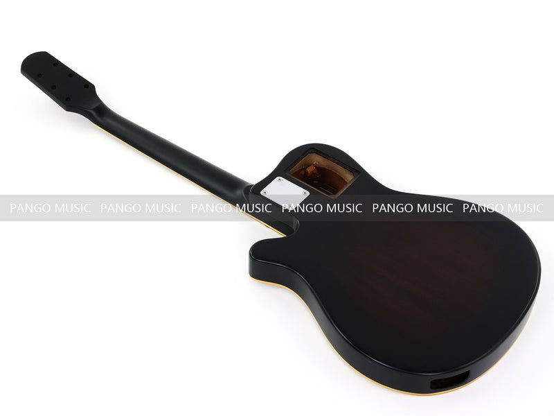 Pre-Finished Matte Sunburst Silent Travel Guitar - Frets & Neck Plate Installed, No Additional Parts or Electronics(PJY-003)