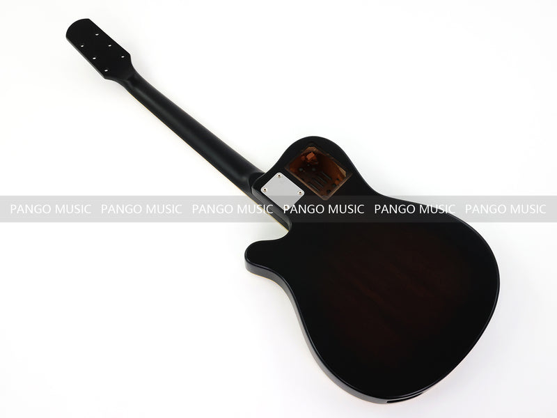 Pre-Finished Matte Sunburst Silent Travel Guitar - Frets & Neck Plate Installed, No Additional Parts or Electronics(PJY-003)