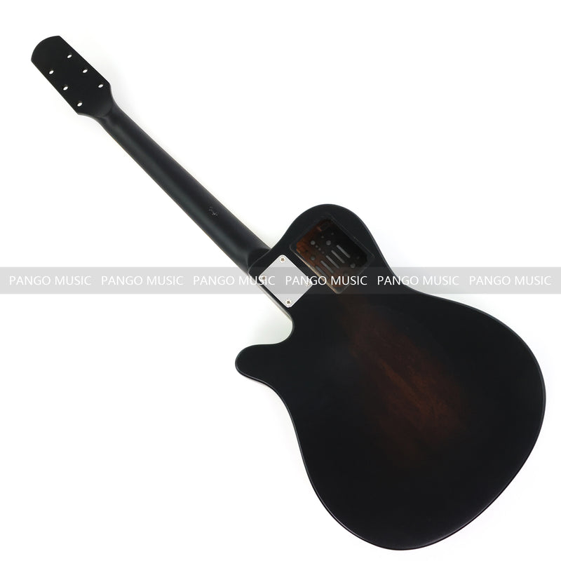Pre-Finished Matte Sunburst Silent Travel Guitar - Frets & Neck Plate Installed, No Additional Parts or Electronics(PJY-005)