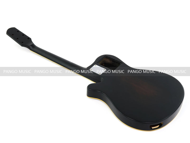 Pre-Finished Matte Sunburst Silent Travel Guitar - Frets & Neck Plate Installed, No Additional Parts or Electronics(PJY-005)