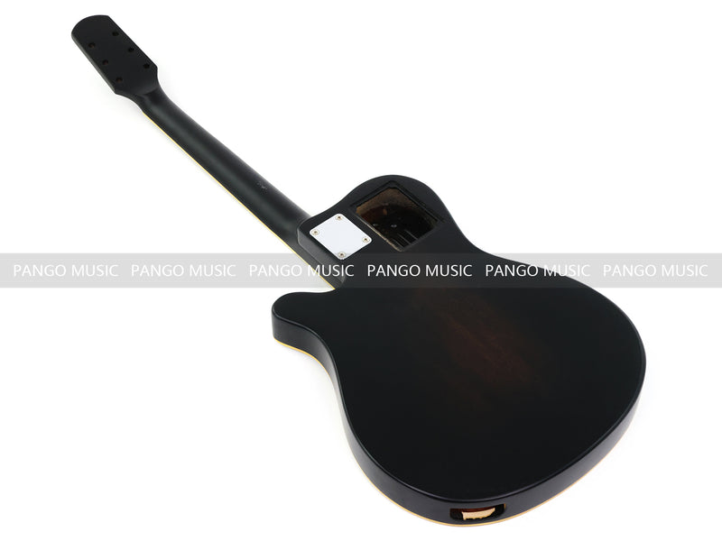 Pre-Finished Matte Sunburst Silent Travel Guitar - Frets & Neck Plate Installed, No Additional Parts or Electronics(PJY-005)
