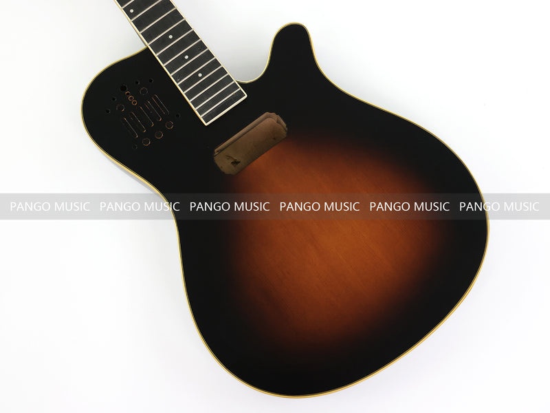 Pre-Finished Matte Sunburst Silent Travel Guitar - Frets & Neck Plate Installed, No Additional Parts or Electronics(PJY-006)