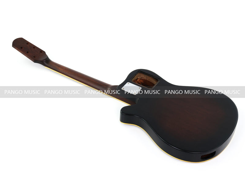 Pre-Finished Matte Sunburst Silent Travel Guitar - Frets & Neck Plate Installed, No Additional Parts or Electronics(PJY-006)