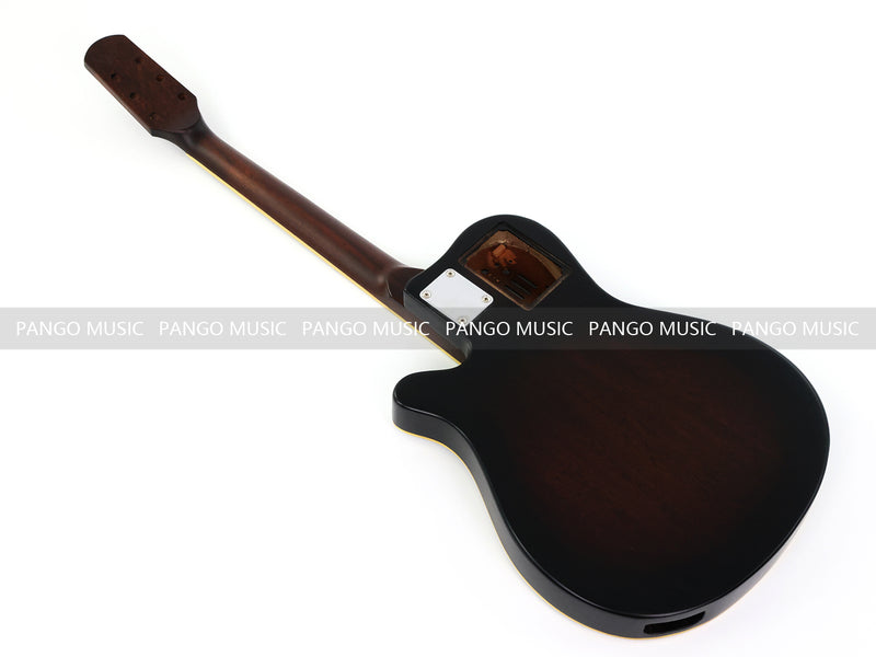 Pre-Finished Matte Sunburst Silent Travel Guitar - Frets & Neck Plate Installed, No Additional Parts or Electronics(PJY-006)