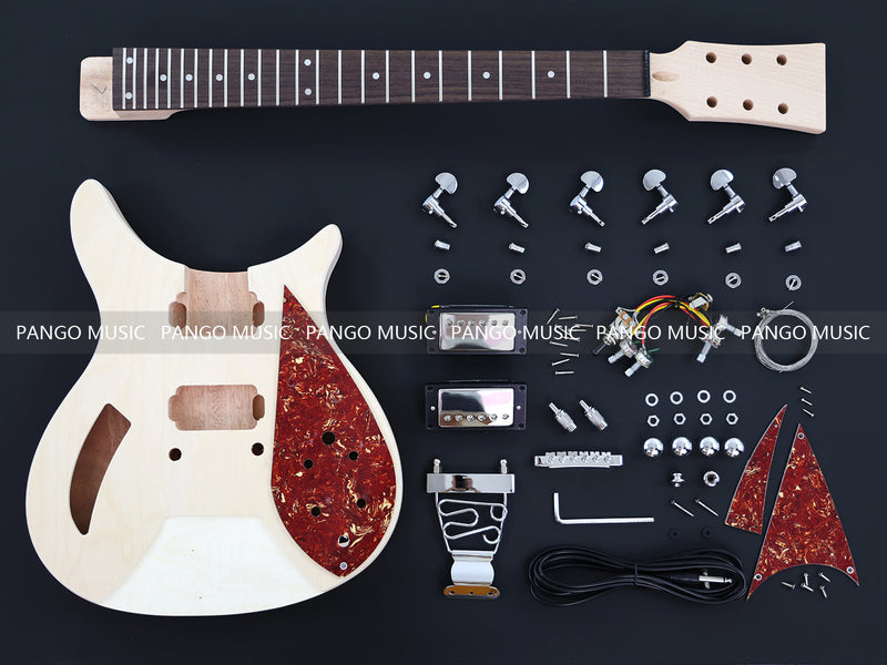 Rick Style Semi Hollow Body DIY Electric Guitar Kit (PRC-326F, Fast Shipping, Tariff-free)